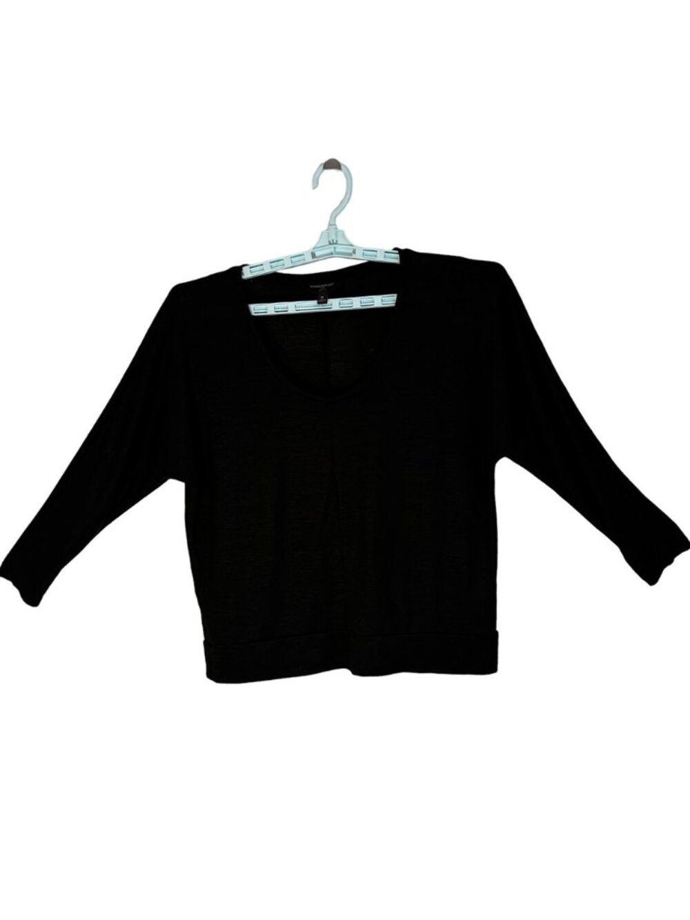 Banana Republic Luxespun 3/4 Dolman Sleeve Black Sweater Size M Academia Preppy - Picture 2 of 12
